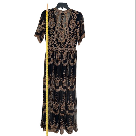 Black Embellished Maxi Skirt with Slit for Night Out - Picture 9 of 10